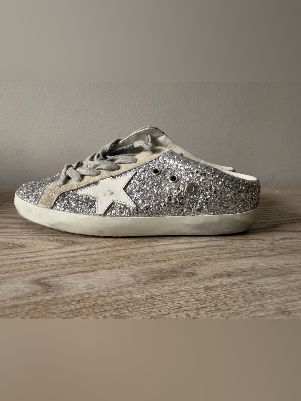 GOLDEN GOOSE Superstar Sabot Glitter Slide Sneakers - Never Worn! Size: 37 NWOT